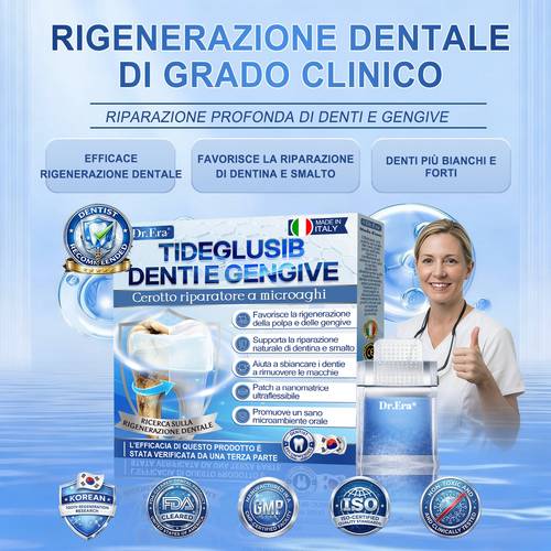 🦷 Dì Addio a Sensibilità e Fastidi! 𝐃𝐫.𝐄𝐫𝐚® Tideglusib Strisce Orali – Riparazione Rapida per Denti e Gengive 😊