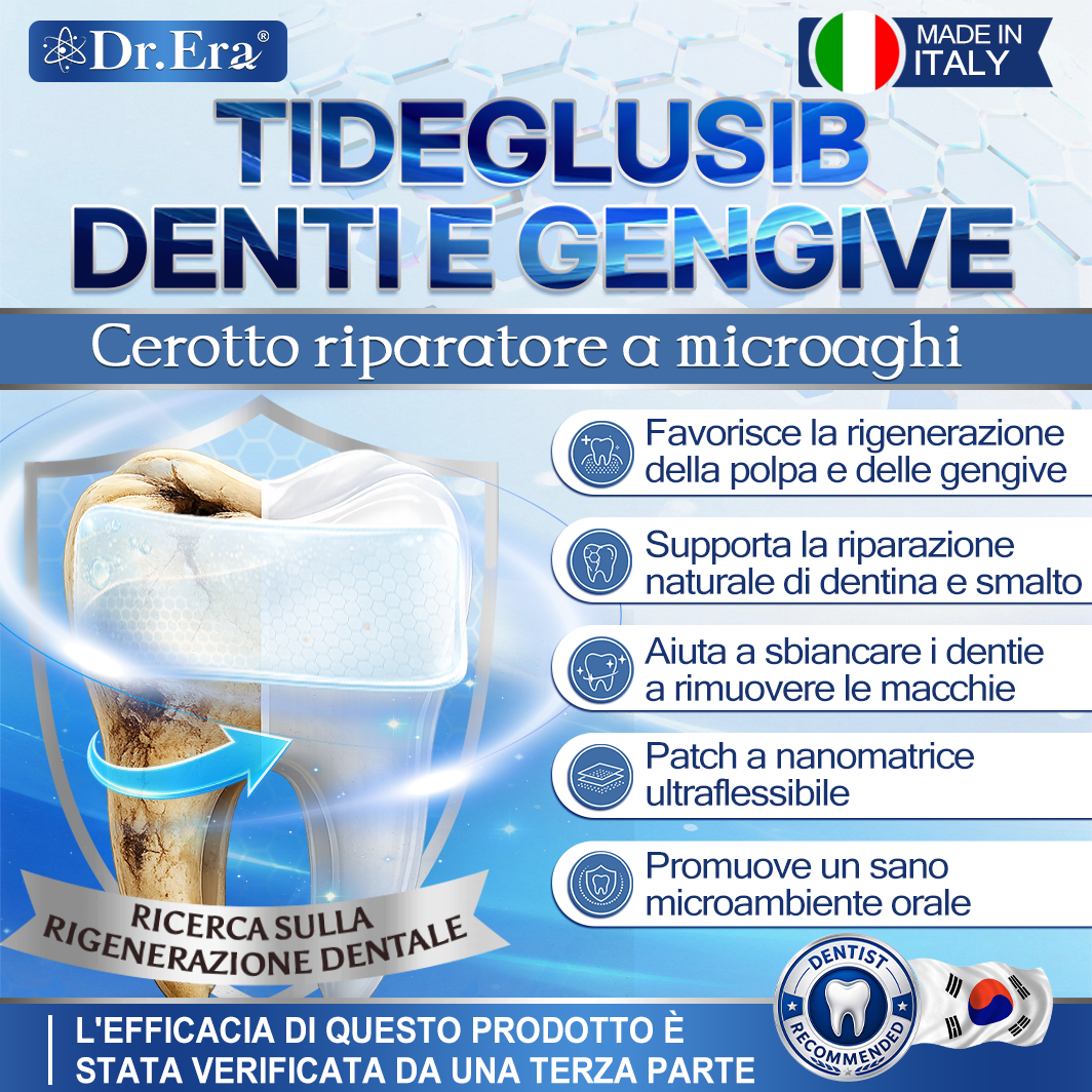 🦷 Dì Addio a Sensibilità e Fastidi! 𝐃𝐫.𝐄𝐫𝐚® Tideglusib Strisce Orali – Riparazione Rapida per Denti e Gengive 😊