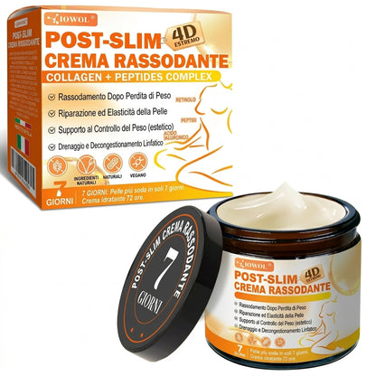 Negozio Ufficiale | IOWOL® Crema rassodante post-dimagrante con GHK-Cu, Argireline e Matrixyl 3000, peptidi di collagene e principi attivi rassodanti per contrastare la pelle rilassata e cadente dopo la perdita di peso.